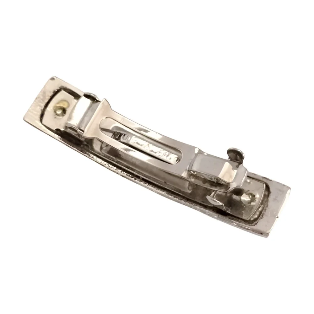 6518 - Chanel Logo Silver Barrette - Silver